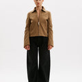 Blouson Profile Jacket in Light Brown - Omorfi Fashion