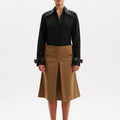 Jupe Pli Creux Skirt in Light Brown - Omorfi Fashion