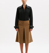Jupe Pli Creux Skirt in Light Brown - Omorfi Fashion