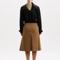 Jupe Pli Creux Skirt in Light Brown - Omorfi Fashion