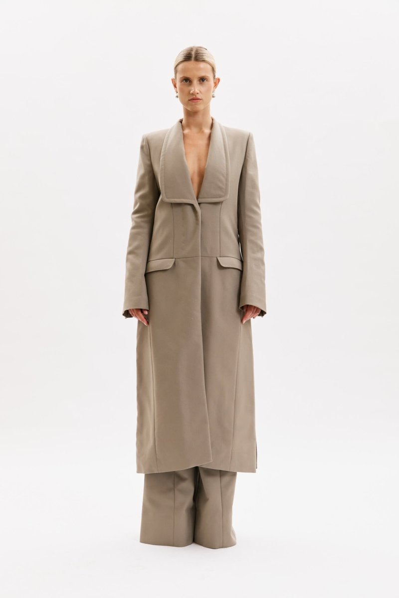 Manteau Profile Coat in Grey - Omorfi Fashion