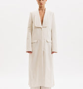 Manteau Profile Coat in Off - White - Omorfi Fashion